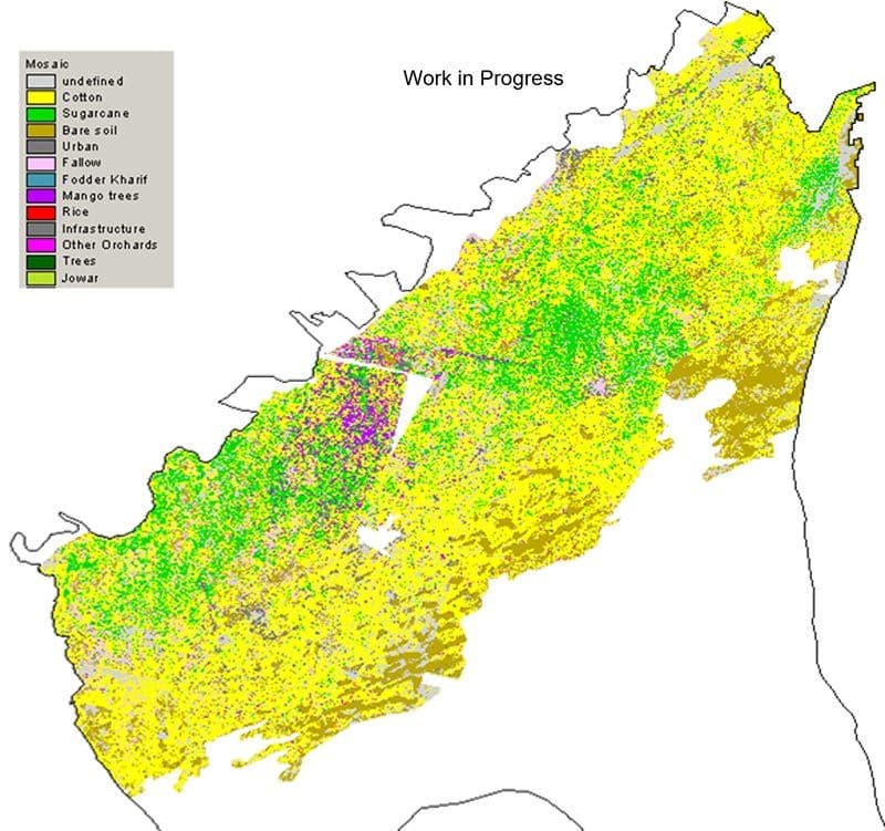 Land cover map featuring acreage estimates in Pakistan