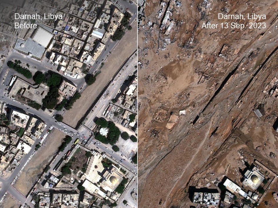 One Tasking - Satellite image before-after