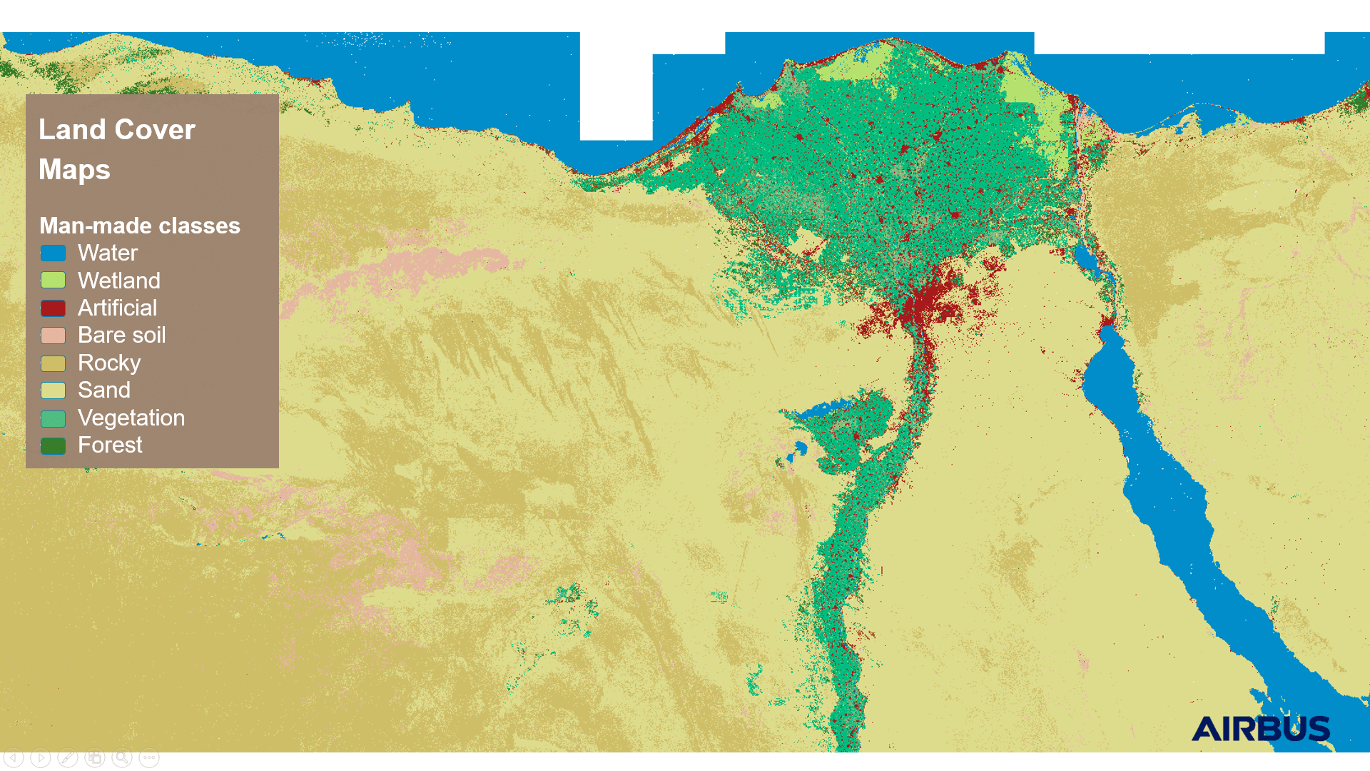 Land cover maps over Egypt, powered by Airbus analytics