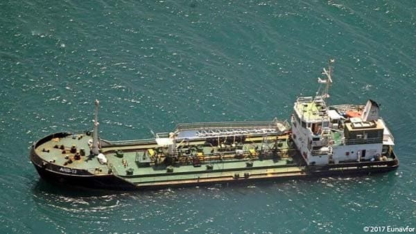 Oil tanker on open ocean