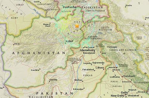 Earthquake Pakistan map