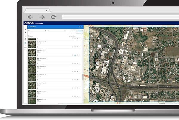 OneAtlas Data interface showing Pleiades image in San Antonio