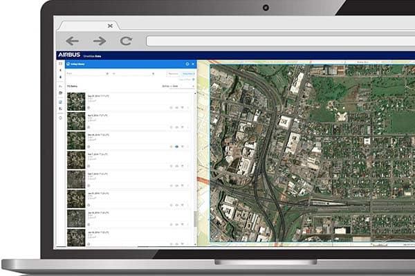 OneAtlas Data interface showing Pleiades image in San Antonio
