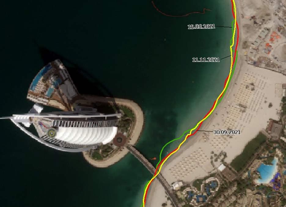 Pléiades satellite image- Shoreline change detection 