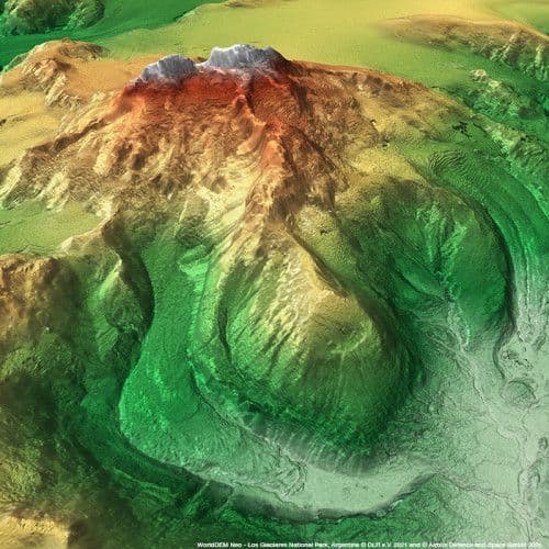 Los Glaciares National Park, Argentina high quality satellite image | WorldDEM™ Neo